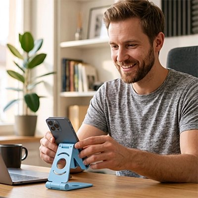 Support telephone bleu